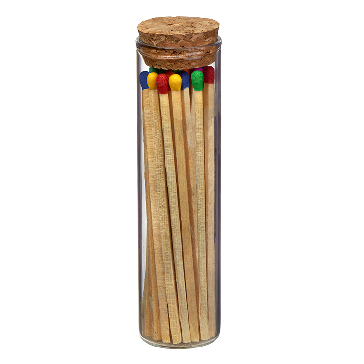 "Ablaze" Glass Match Stick Jar - w/ Full Color Label - 20 count 3