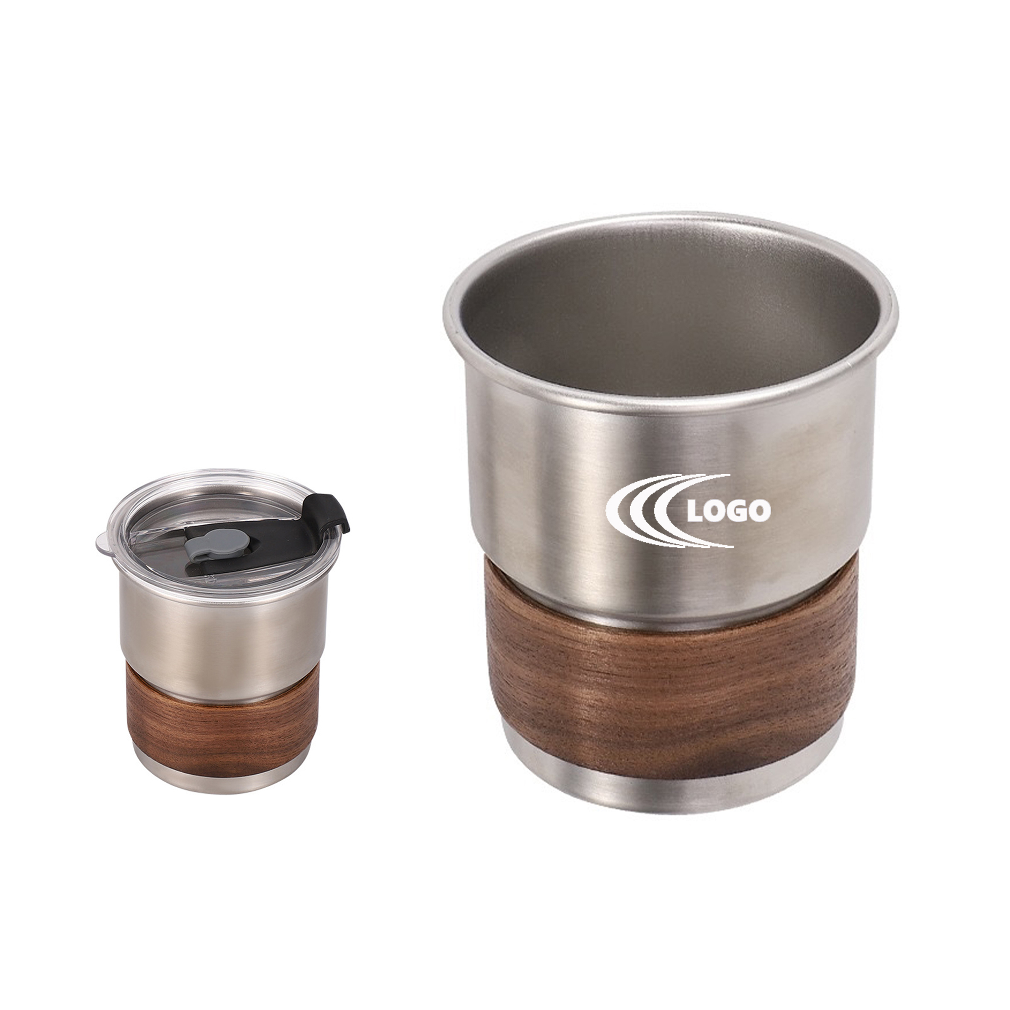 10Oz Stainless Steel Cup With Wooden Sleeve 1