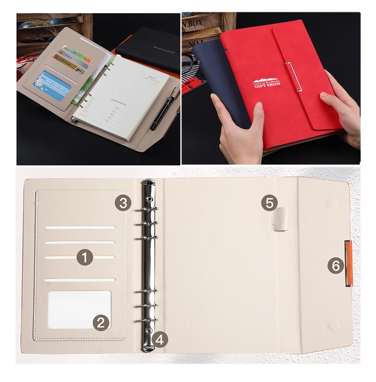 Personalized A5 Pu Leather Binder Notebook 2