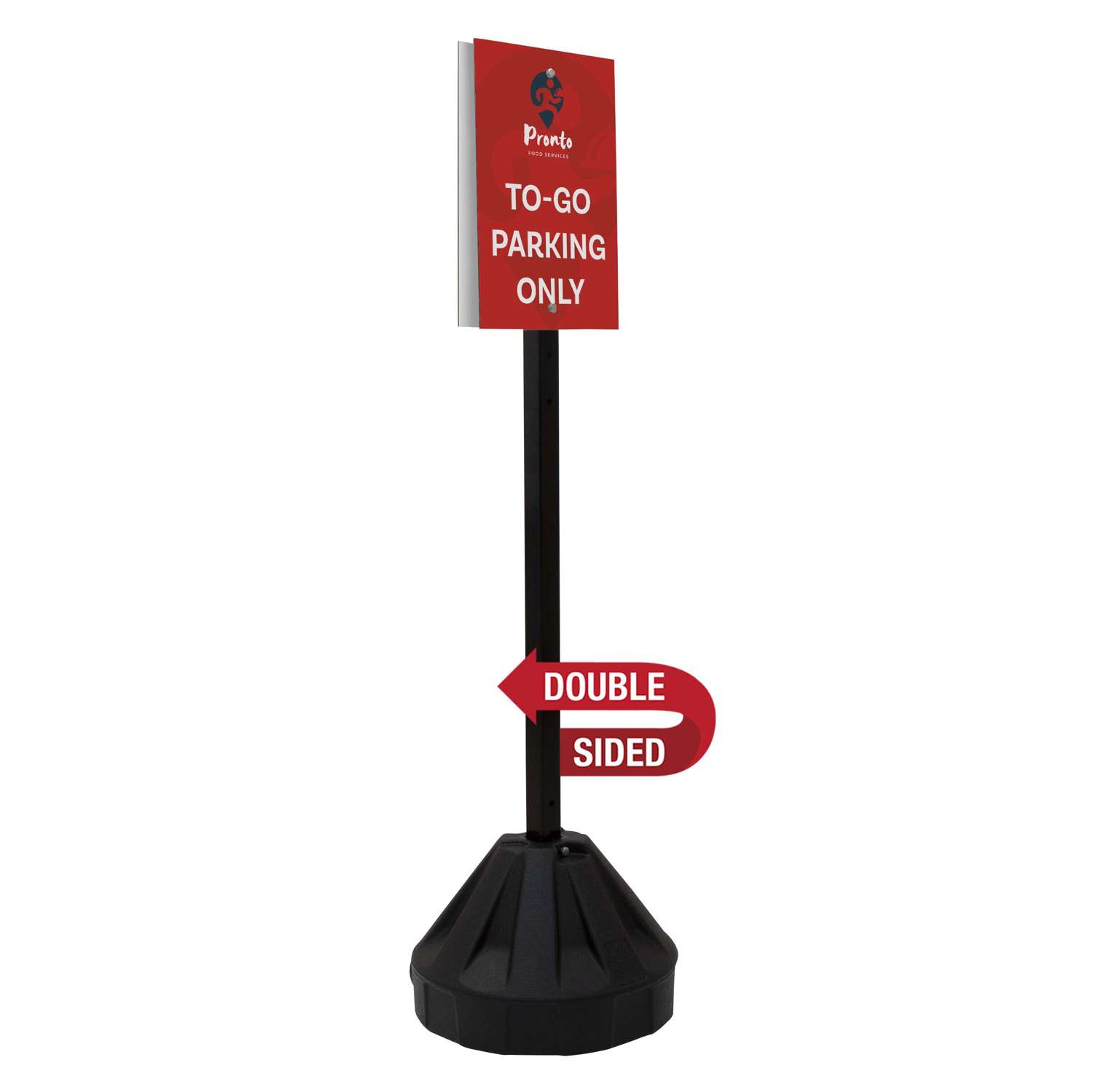 60" Rover Portable Sign Post Double-Sided Kit