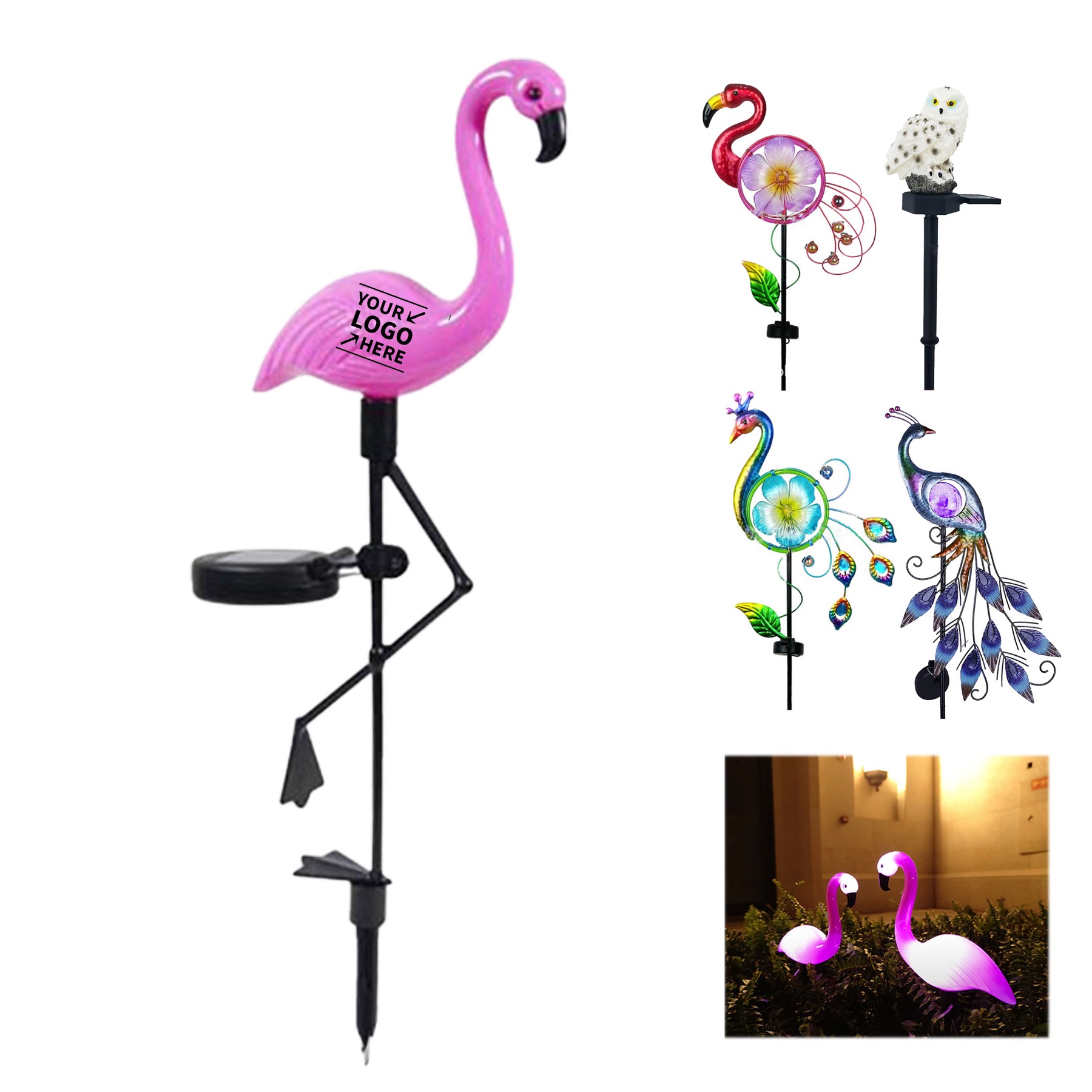 Garden Outdoor Flamingo LED Stake Light Solar Powered 1