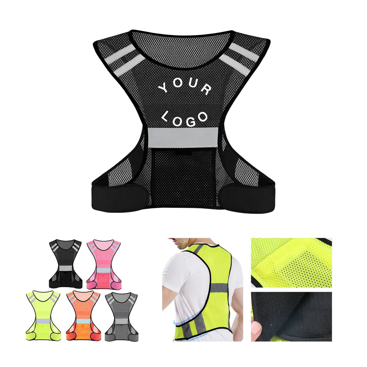 High Visibility Safety Vest 22 Inch with Mesh Panels 7
