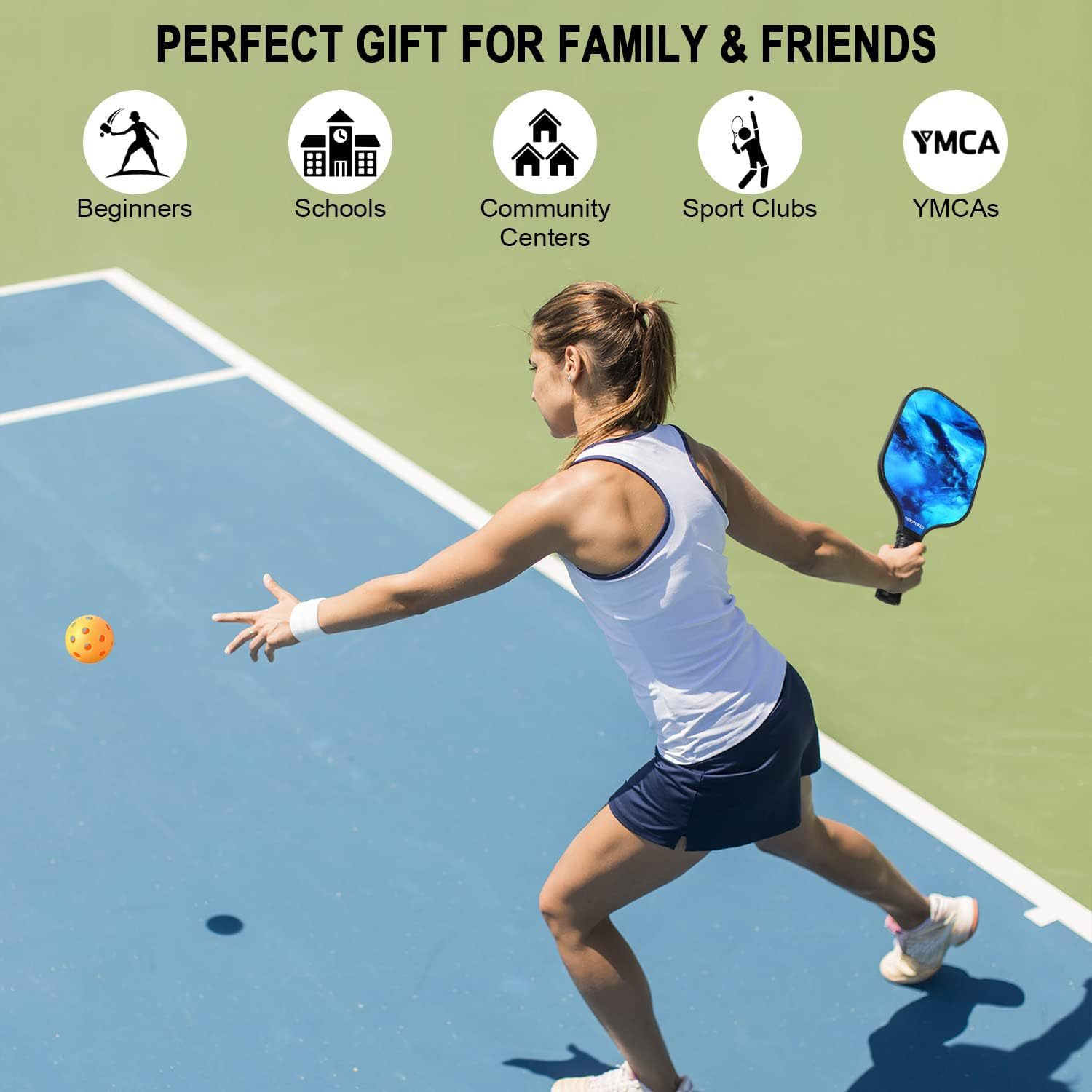 Pickleball Racket Set / 2 Wooden beat 2 balls and 1 bag 10