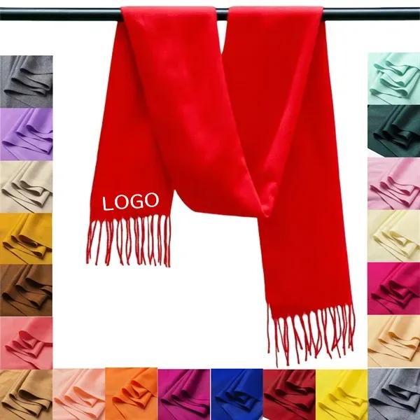 Soft Cashmere-Like Shawl Scarf with Solid Color Wrap 5