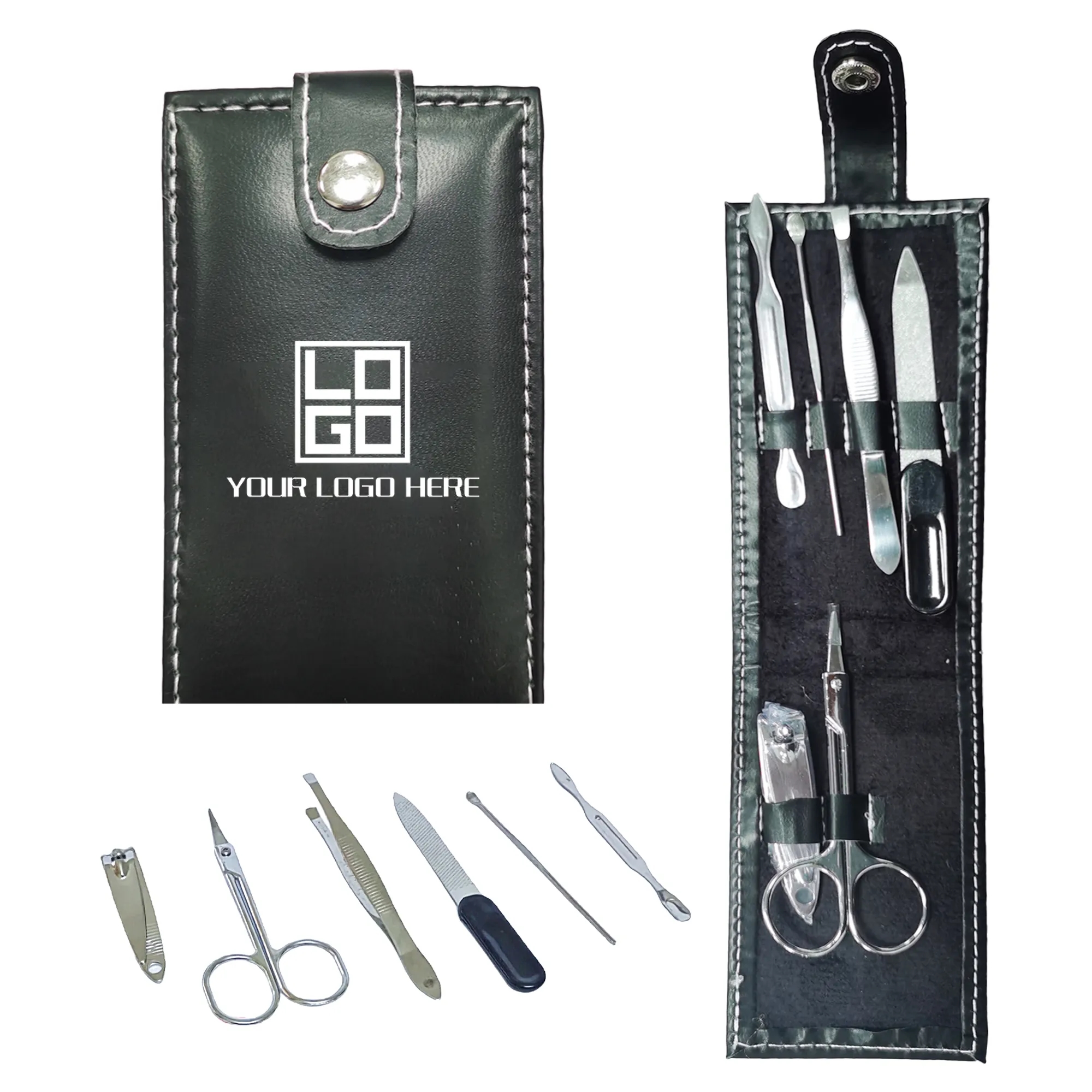 6 PCS Nail Clipper Set Folding Bag Style Beauty File To 1