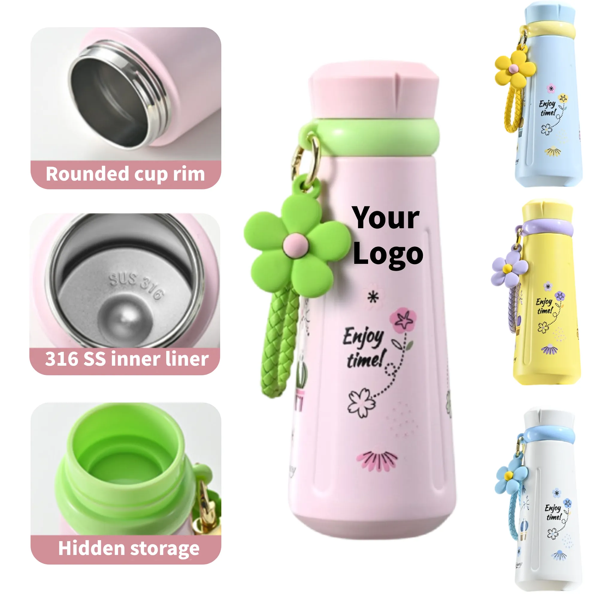 Insulated Water Bottle 316 SS Liner Hidden Storage Outdoor 2