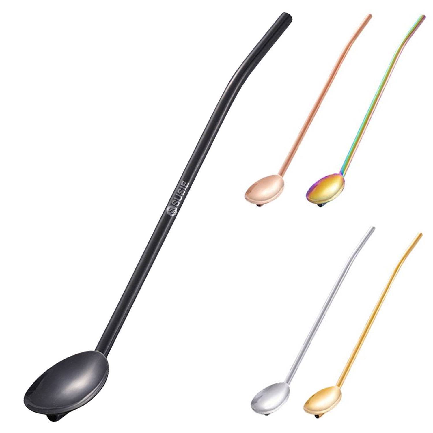 Stainless Steel Drinking Straw Spoon 12