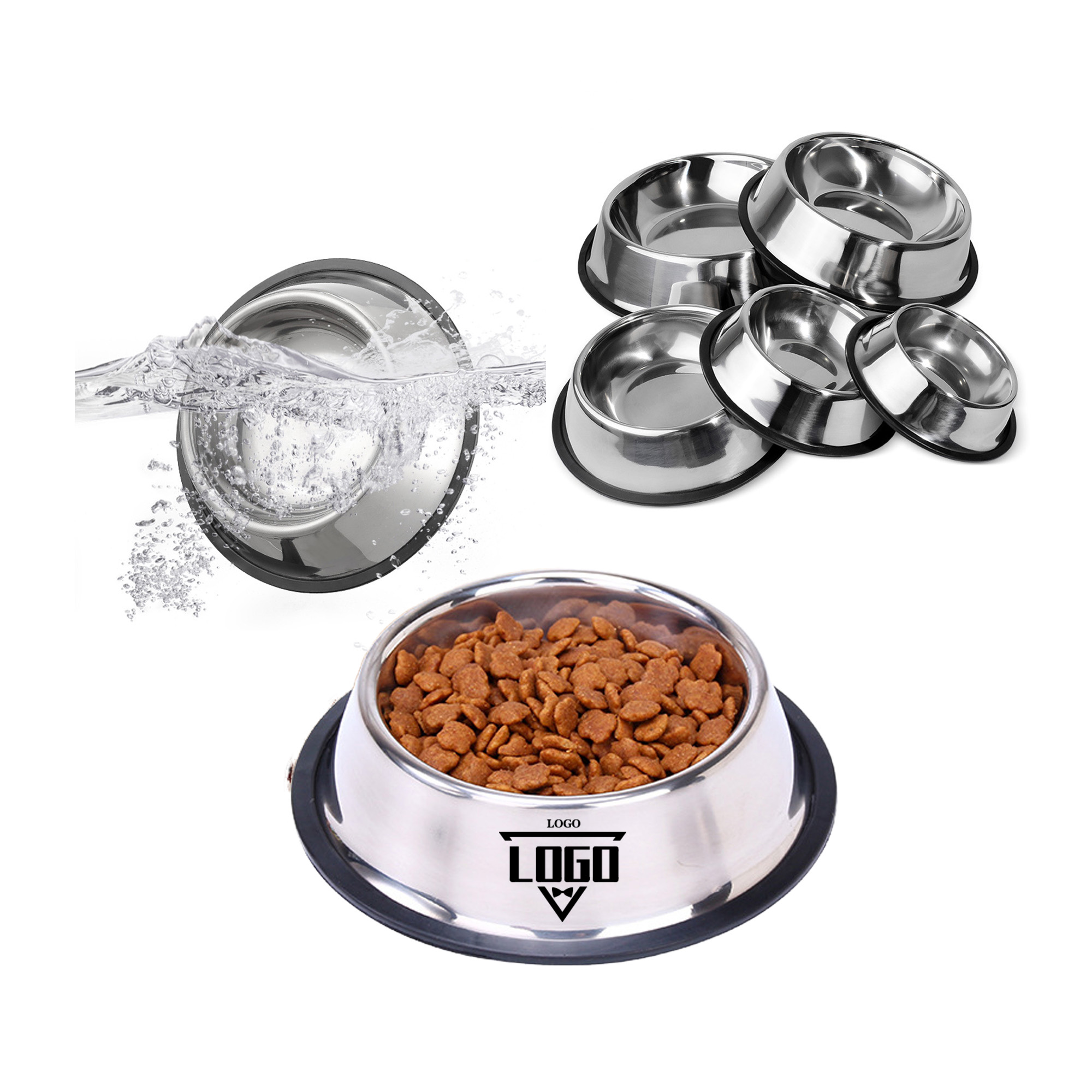 Stainless Steel Dog Bowl With Non-Slip Base 1