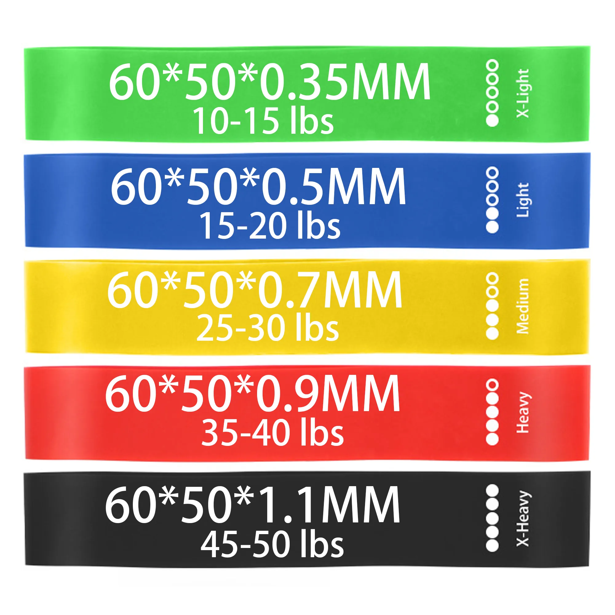 5 Pack TPE Resistance Loop Bands Set with Storage Pouch 3