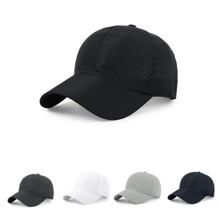 Stock Solid Color Quick Dry Poly 6-Panel Baseball Cap 2