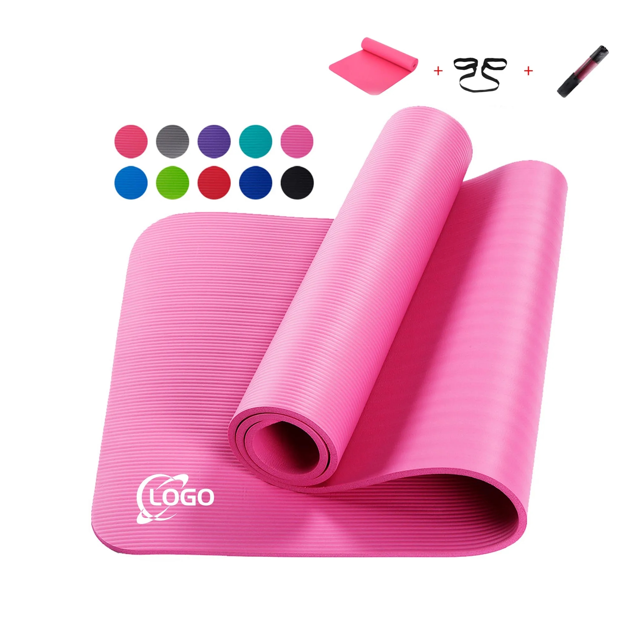 MOQ 30pcs NBR Yoga Mat With Strap Bag 3