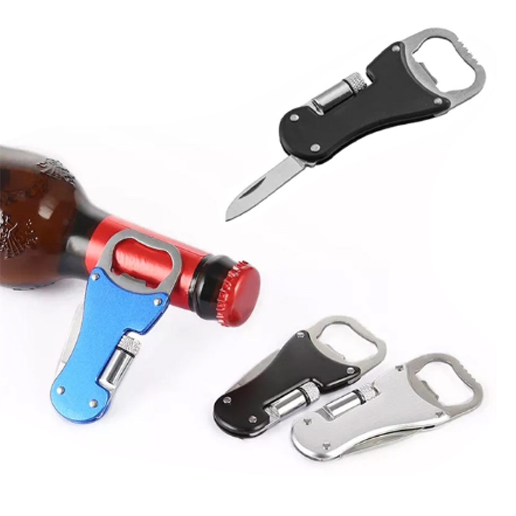 Bottle Opener Folding Knife with LED Light 4