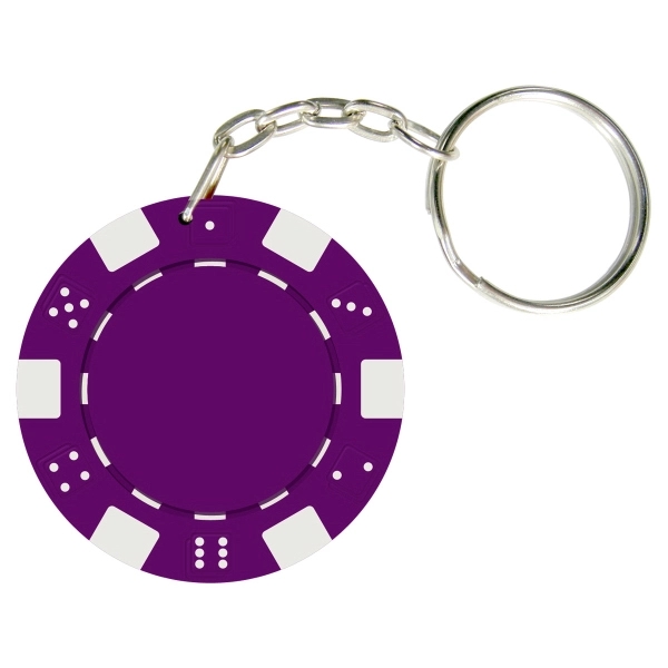 Dice Style Poker Chip Keychain 1