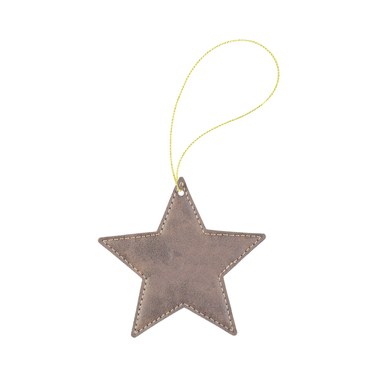 Rustic/Gold Leatherette Star Ornament 2