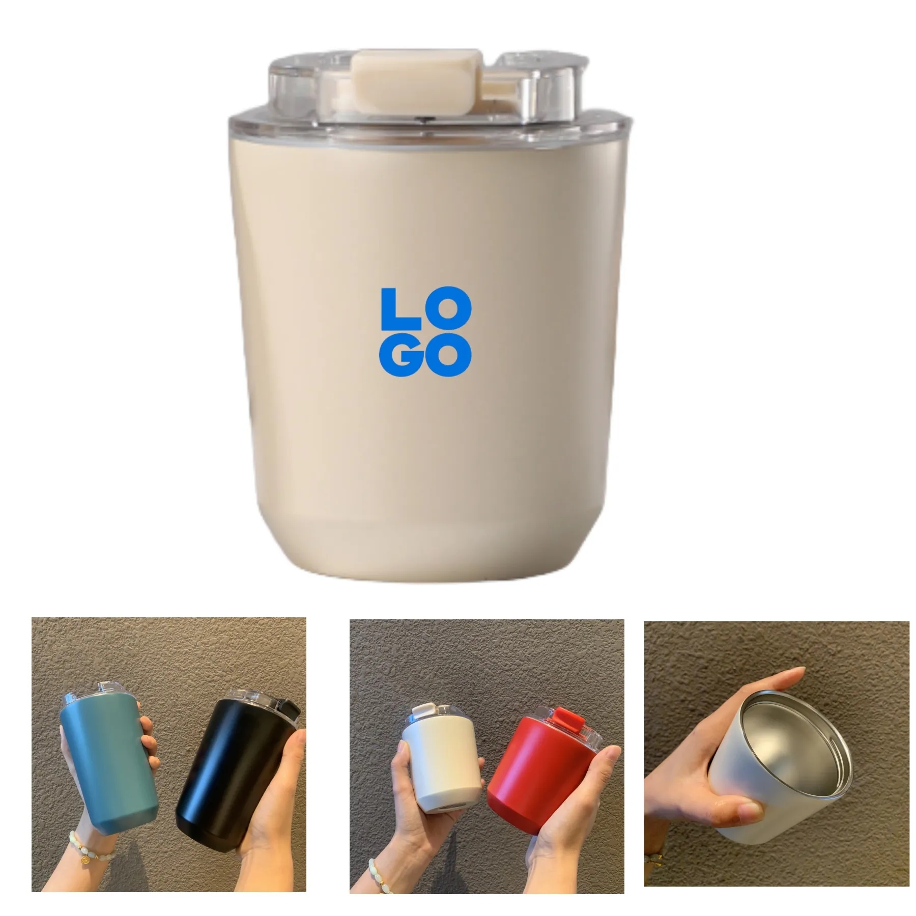 8oz Insulated Travel Coffee Mug With Lid 1