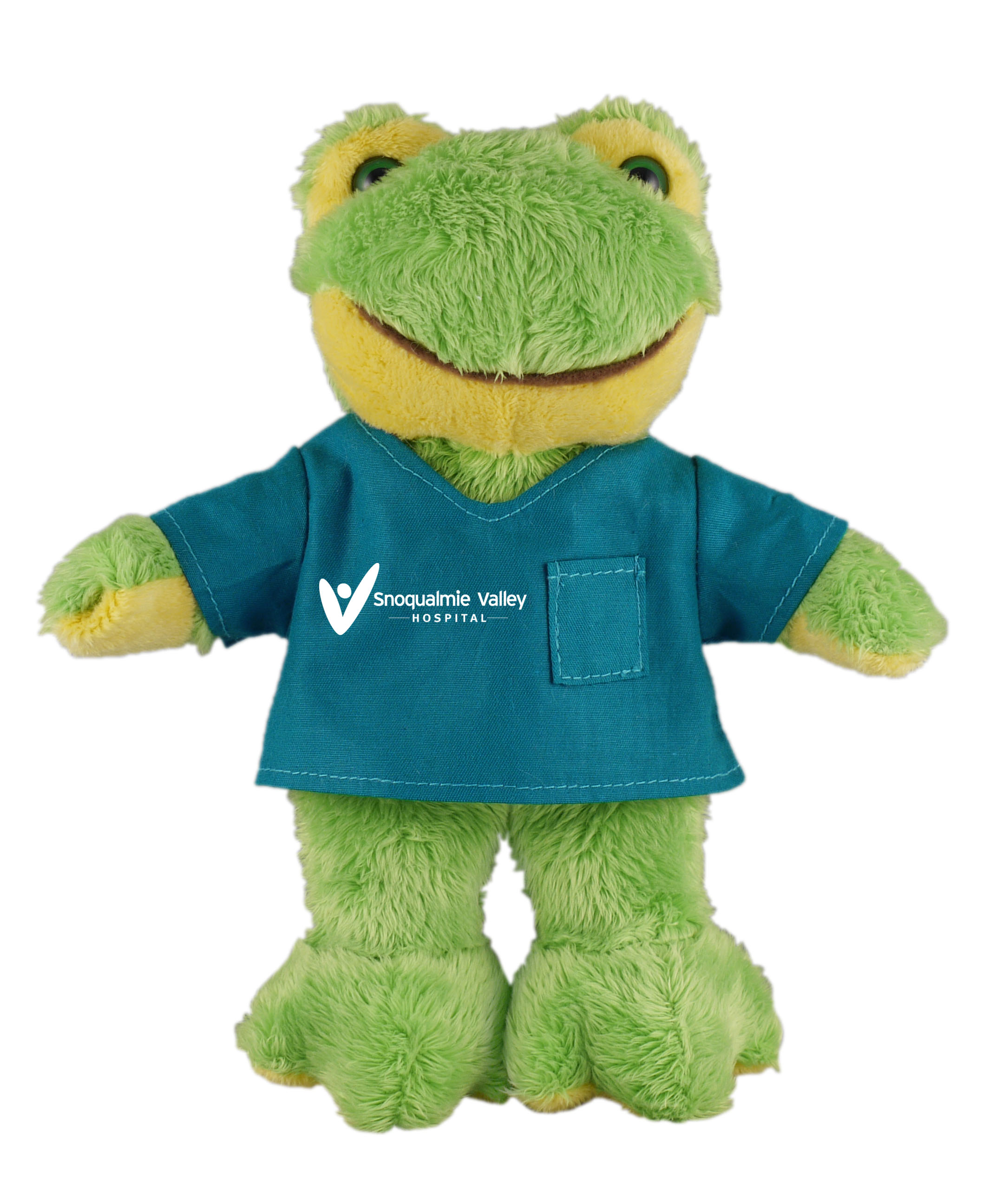 Soft Plush Stuffed Frog in scrub shirt 3