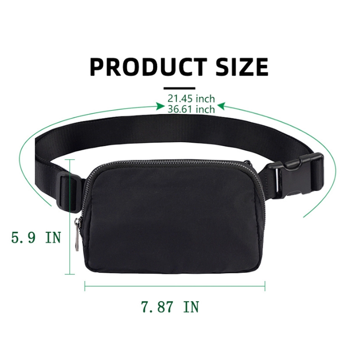 Custom Unisex Mini Adjustable Strap Workout Belt Bag 1