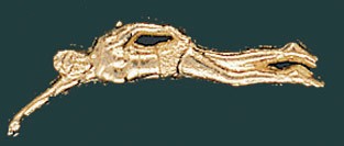 Male Swimmer Metal Chenille Letter Insignia Pin 2