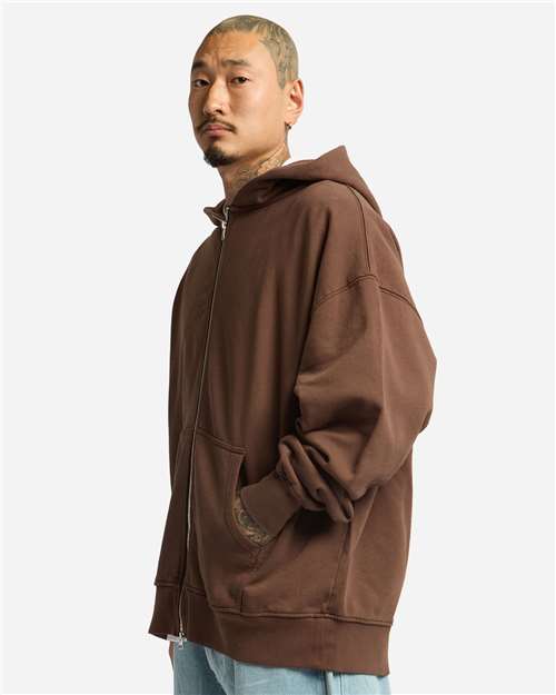 Unisex Max Heavy Garment-Dyed Double-Zip Hoodie Sweatshirt - SHGDZ 6