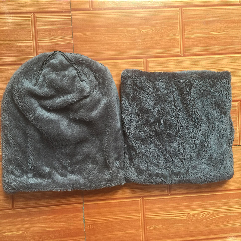 Unisex Beanie Knit Hats Scarf Set w/Thick Fleece Lined 12