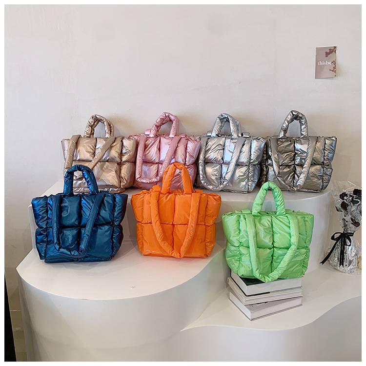 Puffer Quilted Tote Bag, custom tote bag with logo imprint 5
