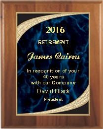 7" x 9" Cherry Finish Plaque with Blue Majestic Plate 2