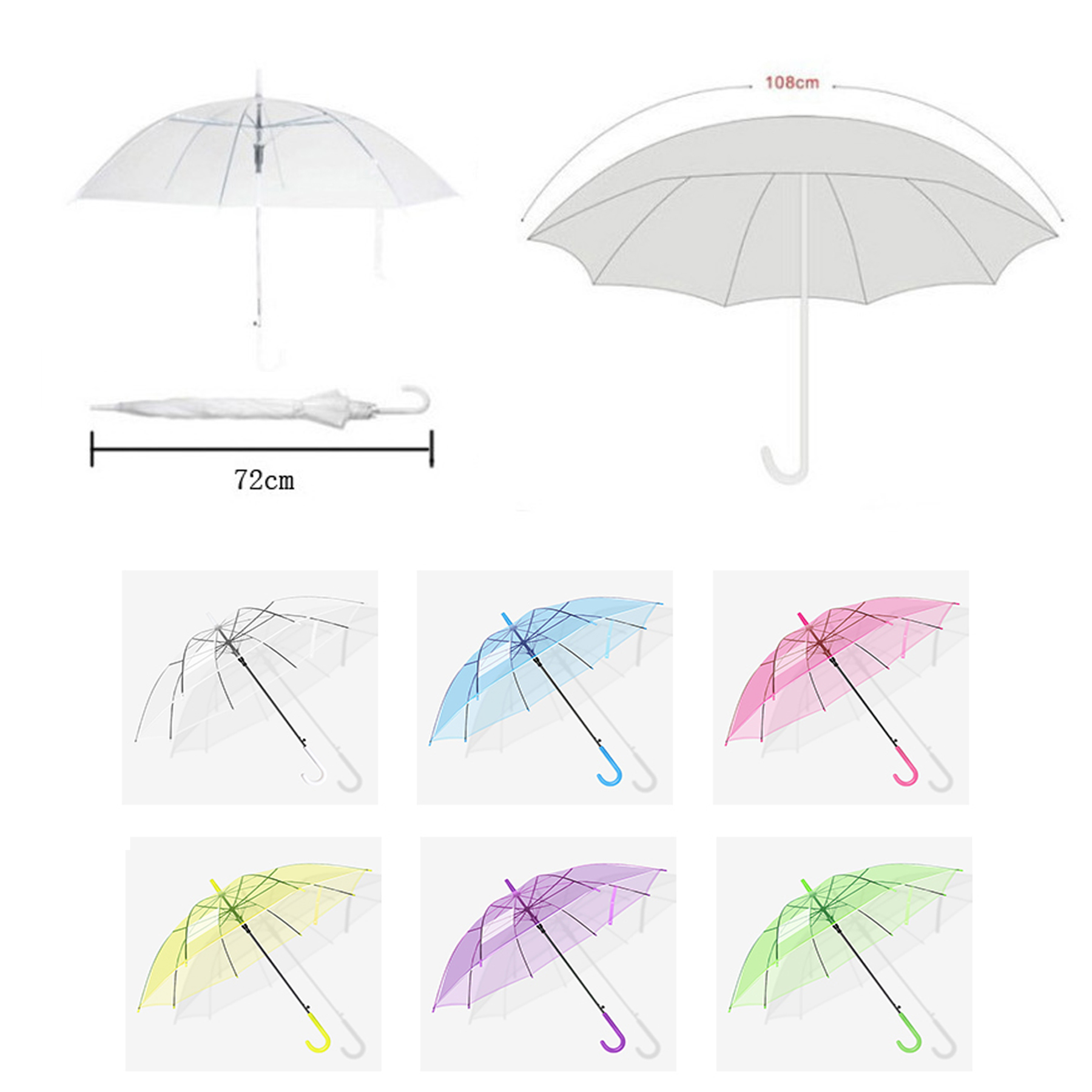 PVC Waterproof Transparent Umbrella 1