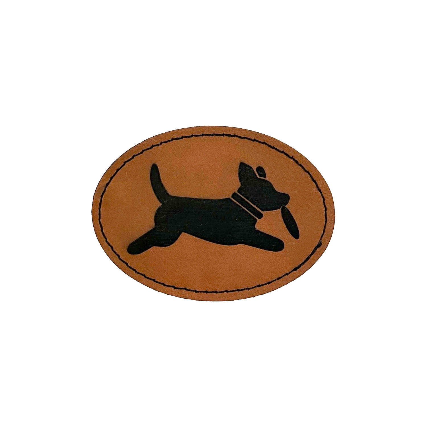 3.5" x 2.5" Oval Iron-on Leatherette Patch