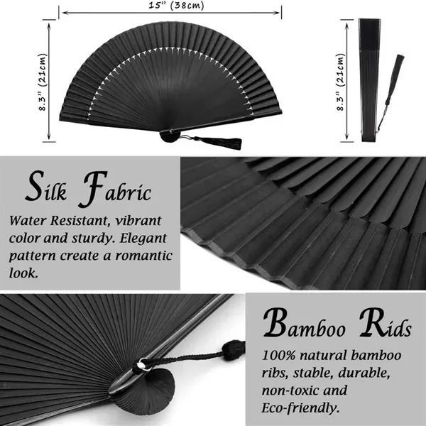 Bamboo Silk Folding Hand Fan 6