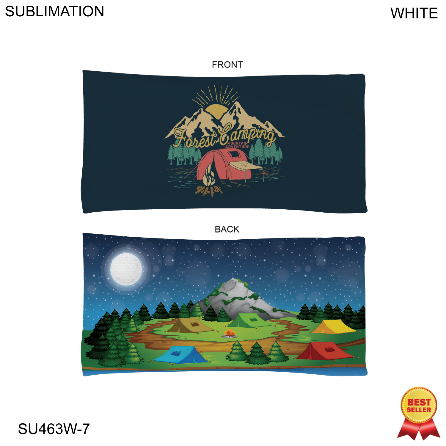 Camping Towel in Absorbent and Compact Microfiber Dri-Lite Terry, 22x44, Sublimated 2 sides 6
