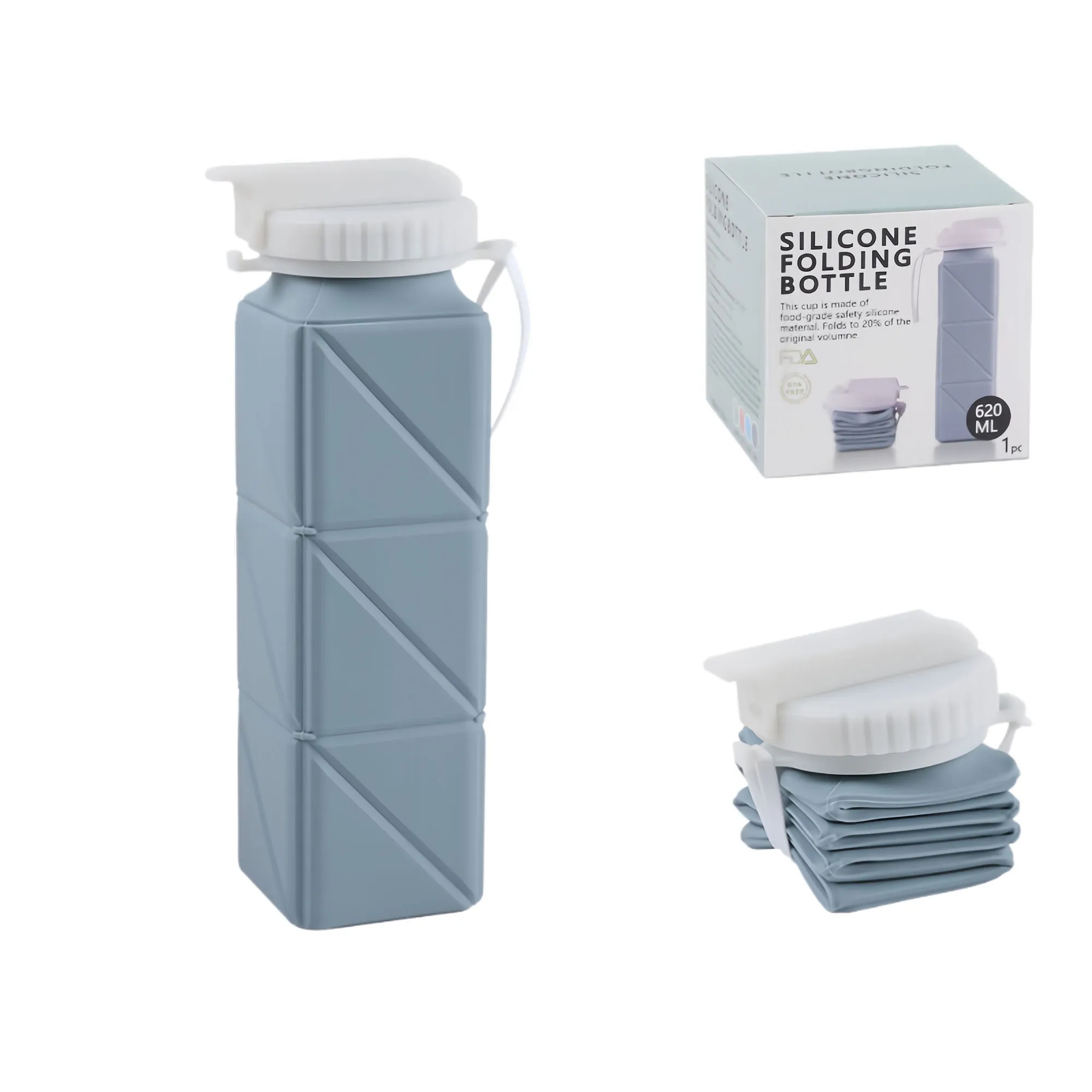 Premium Collapsible Silicone Water Bottle For Outdoor Sports 3
