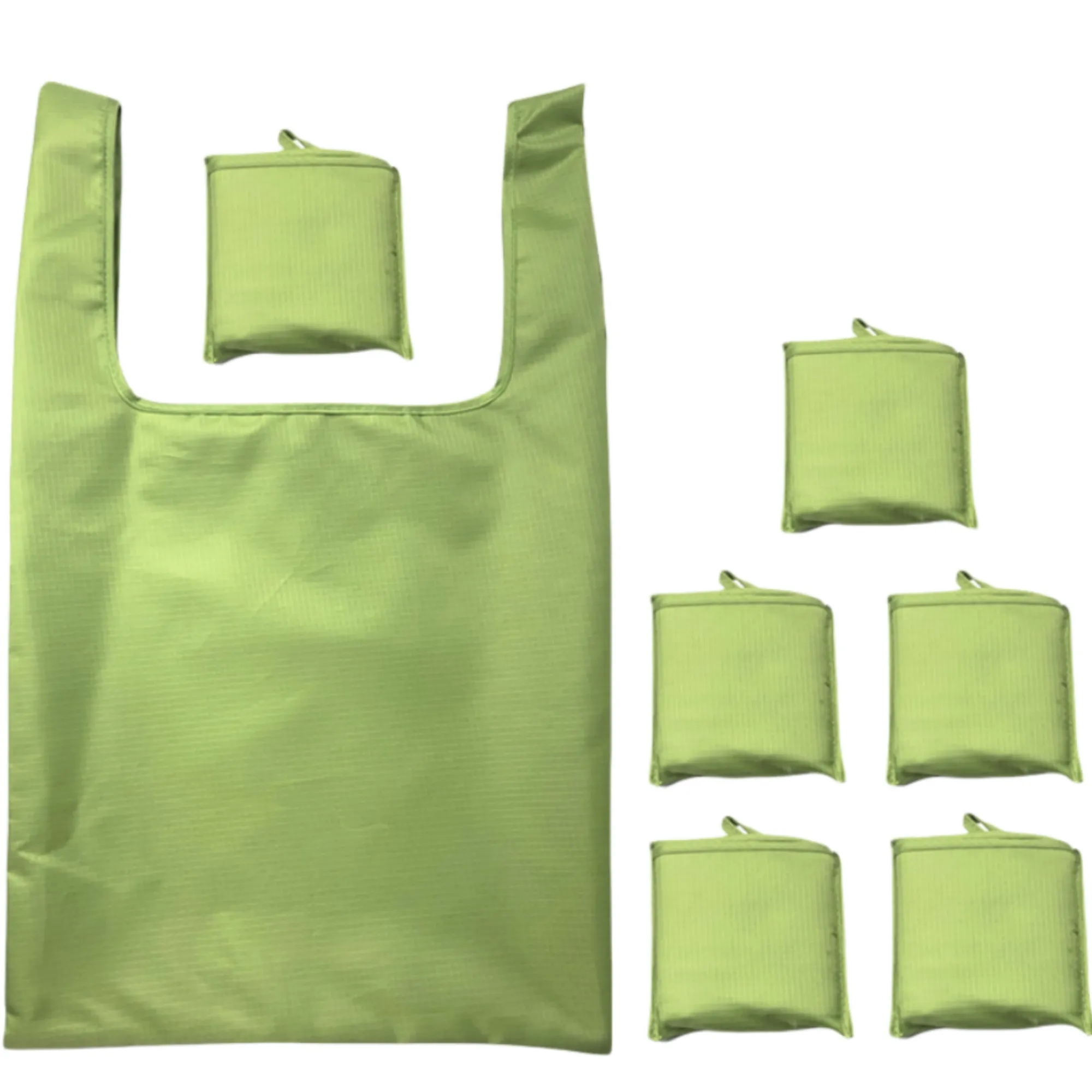Folding Portable Shopping Bag Reusable, custom tote bag with logo imprint 2