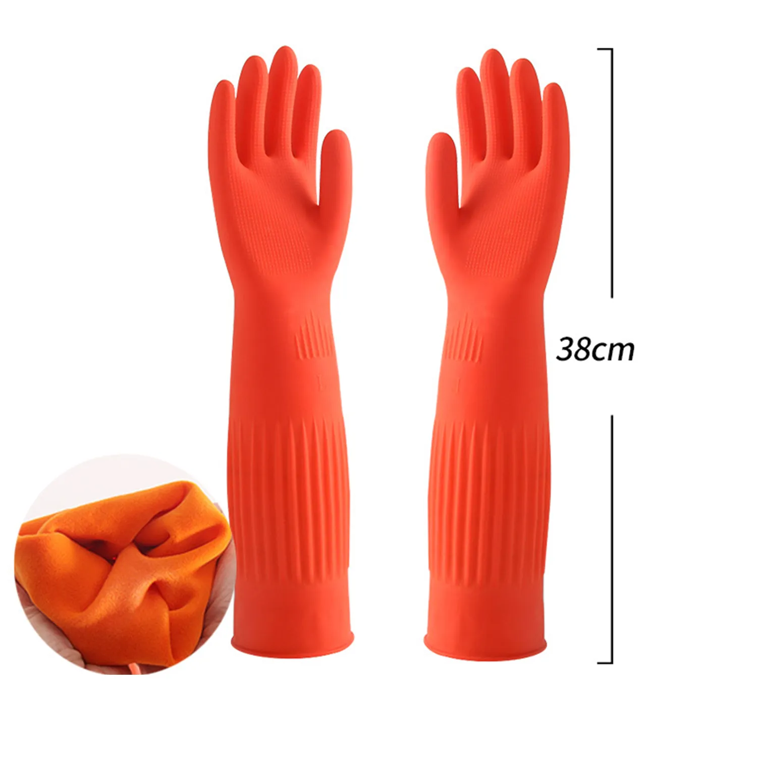 Extended Rubber Flocking Gloves 3
