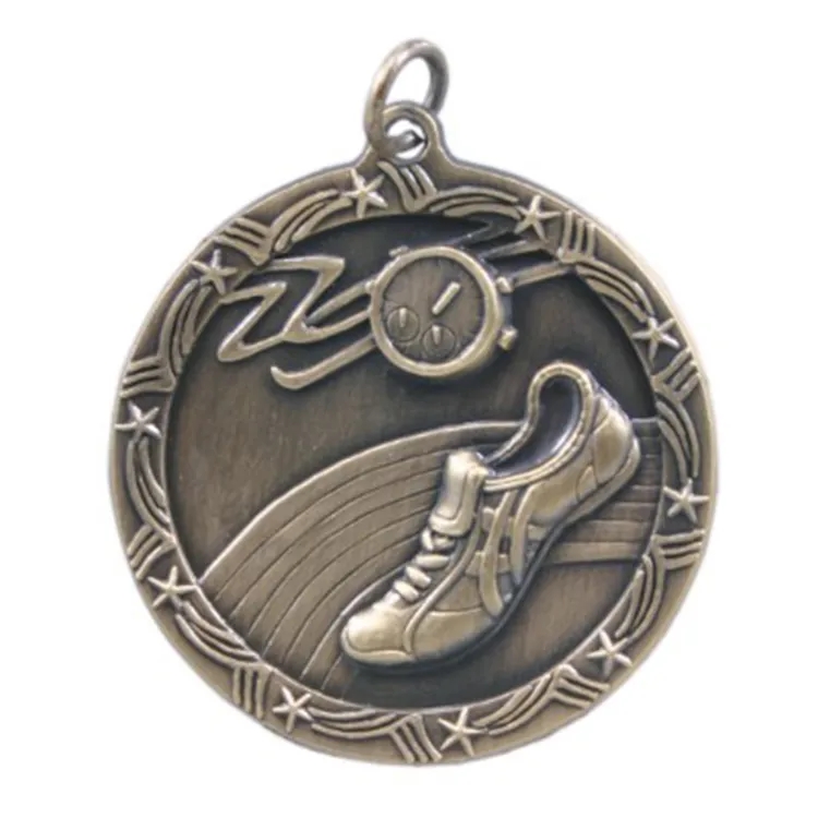 1 3/4" Antique Finish Shooting Star Medal-Track 1