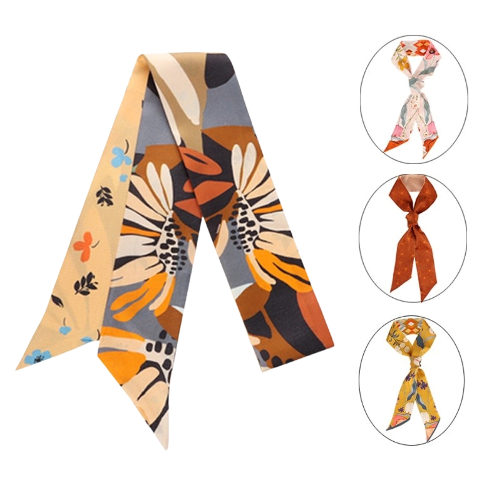 Angled Long Silk Scarf 2