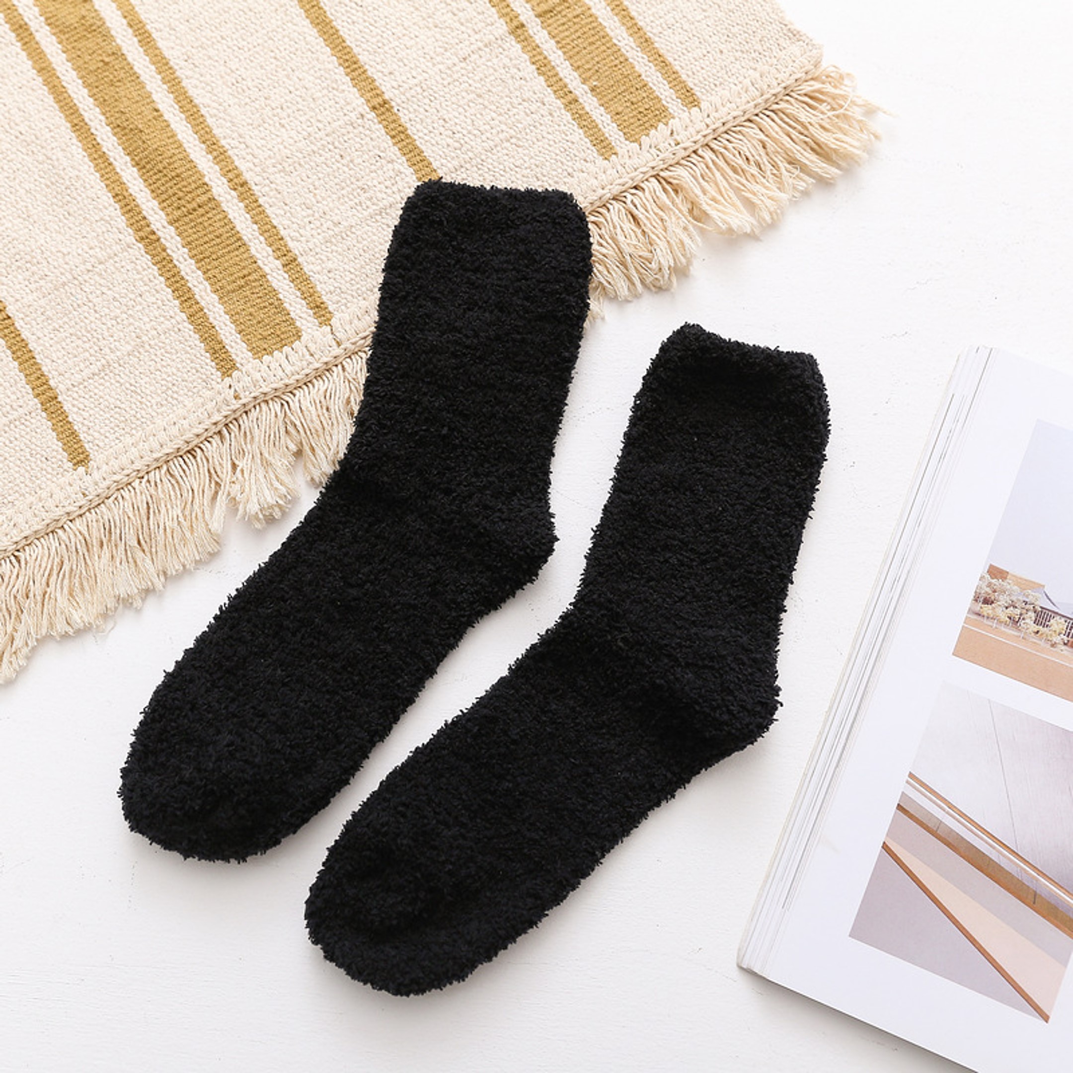 SOFT FUZZY SOCKS WITH FULL COLOR PATCH 7