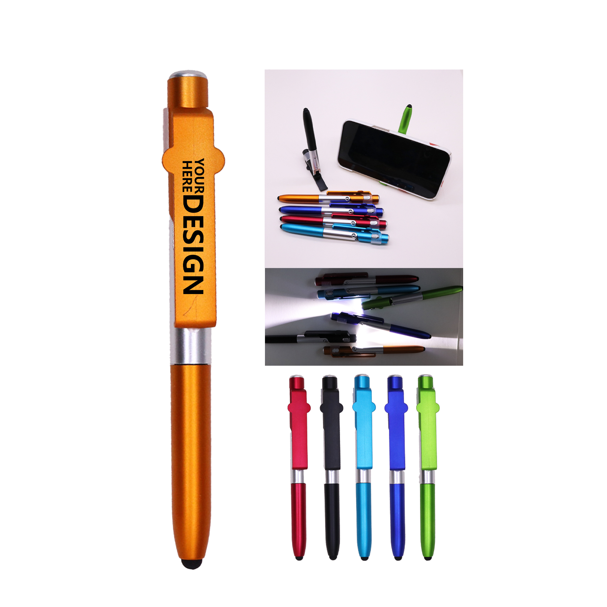 Foldable LED Light and Phone Holder Capacitive Stylus Pen 2