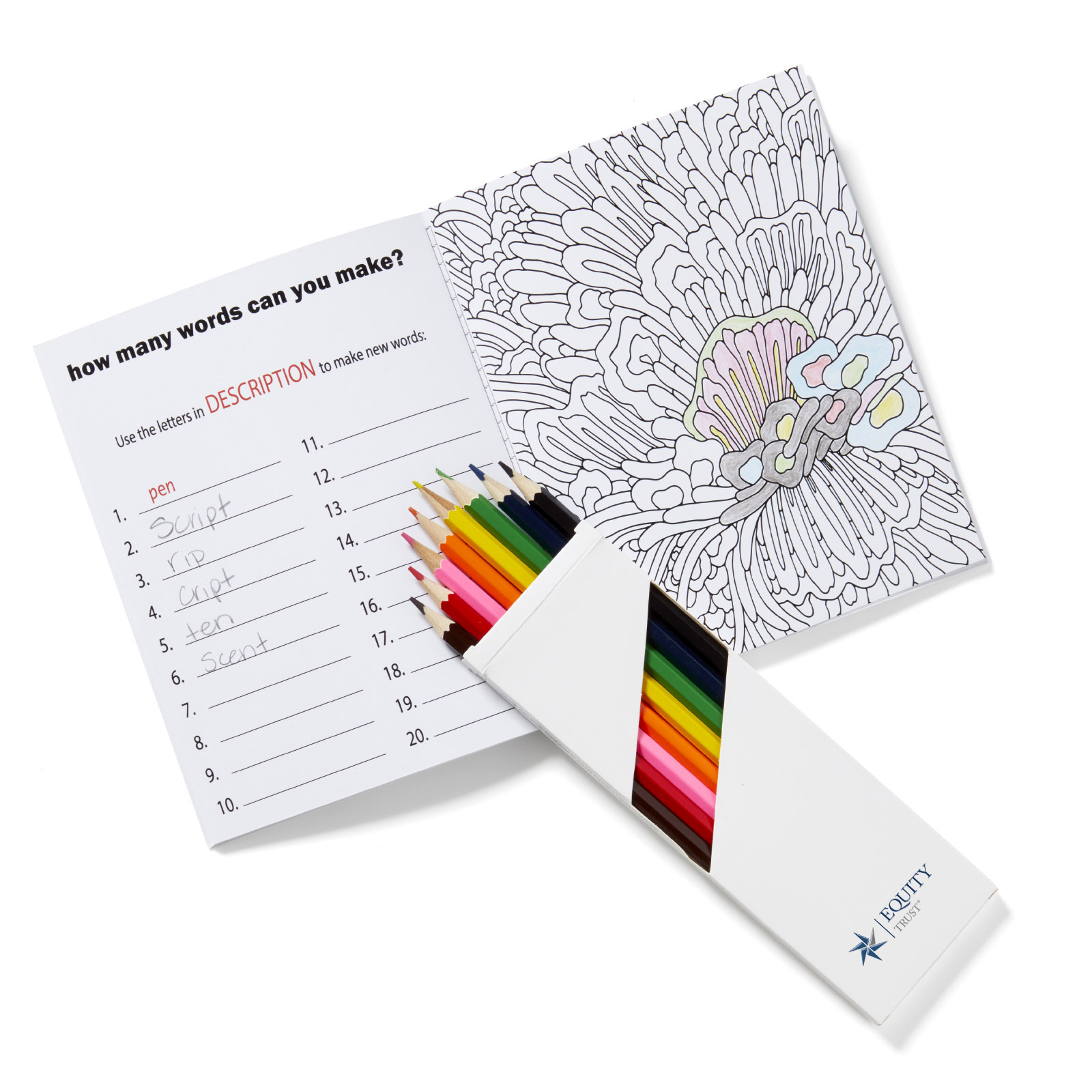Deluxe Adult Activity Journal Book & Colored Pencils 2