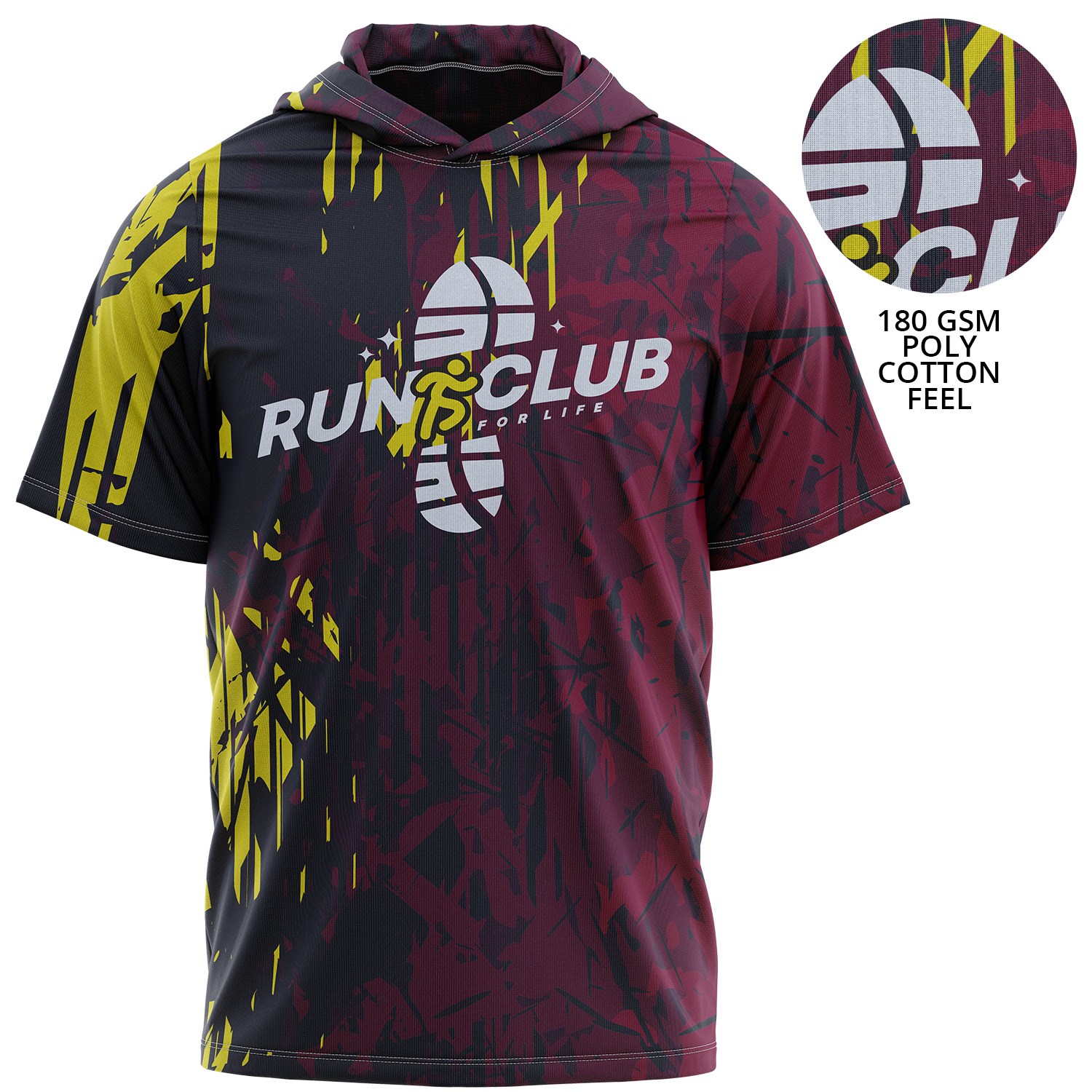 Unisex 180 GSM Cotton Feel Sublimation hooded T-shirt 4