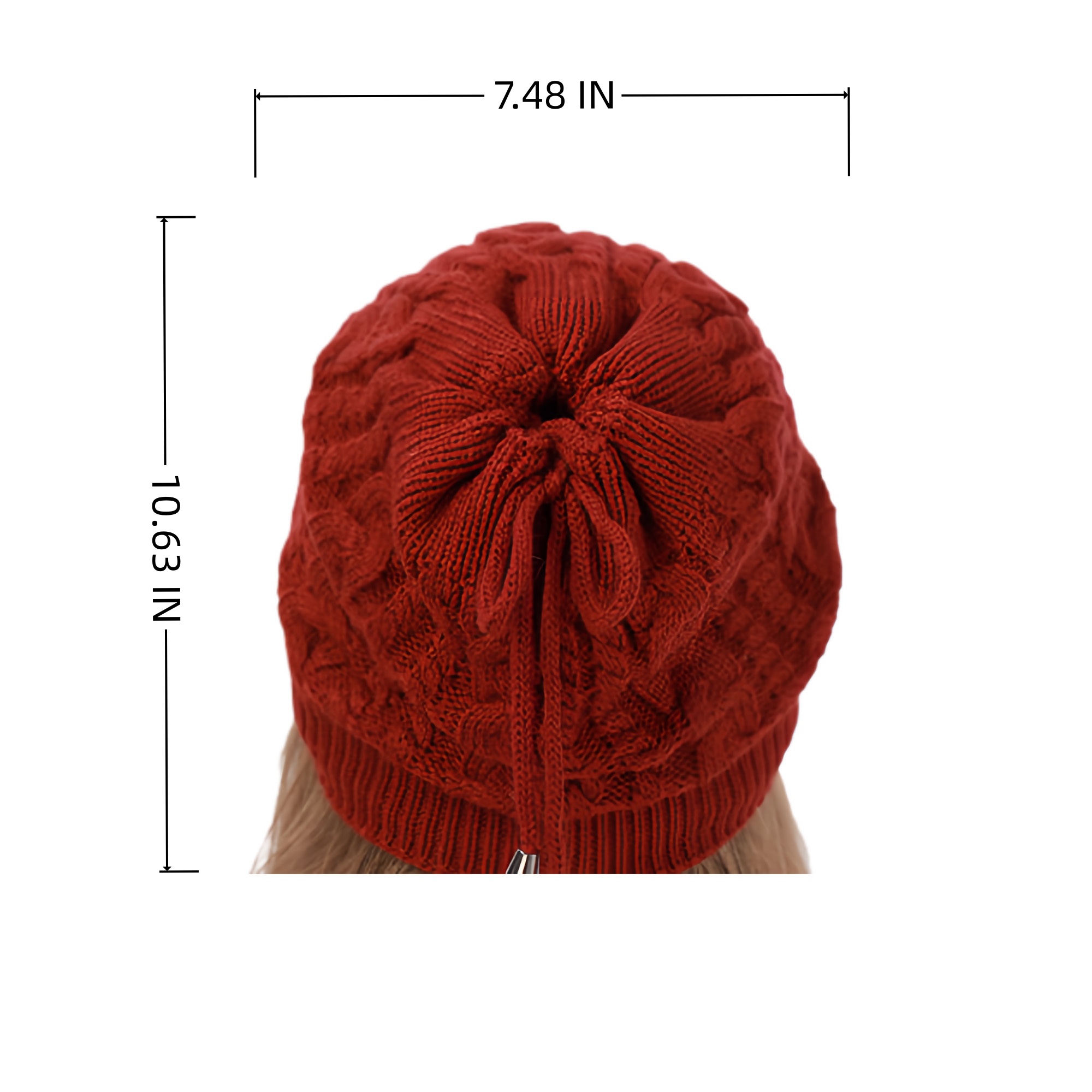 Acrylic 3 in 1 Drawstring Knit Hat 4