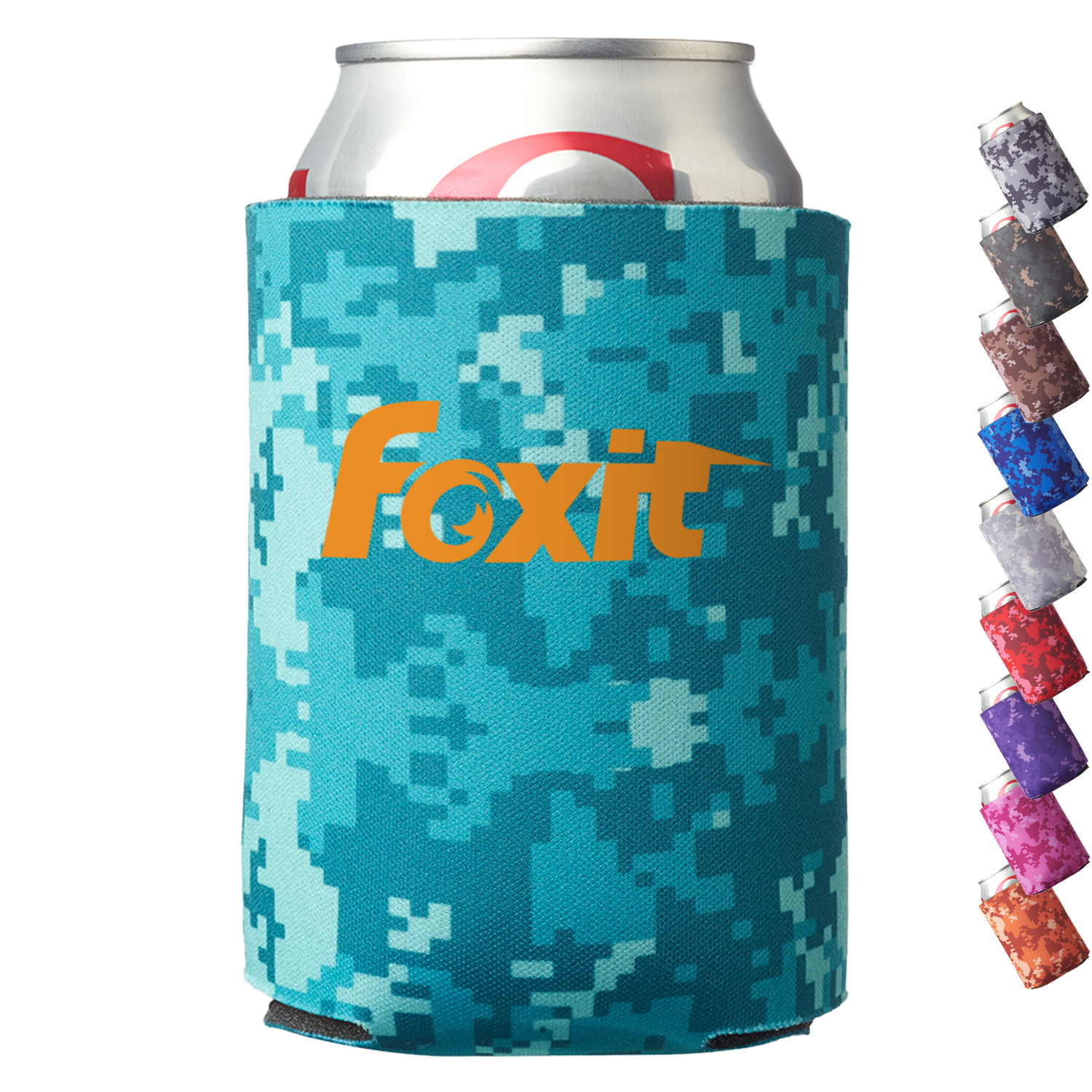 Digital Camo Foam Can Coolers, custom koozie with logo imprint 2