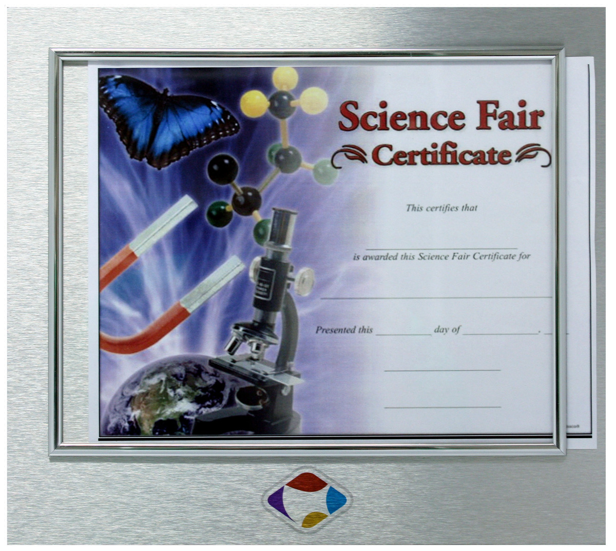 Slide In Certificate Holder with Logo-Metal 2