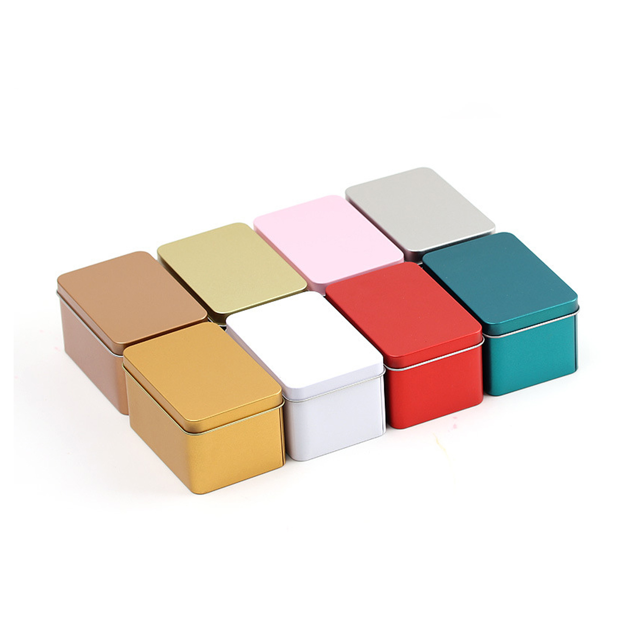 Rectangular Hinged Tin Box Storage Container 1