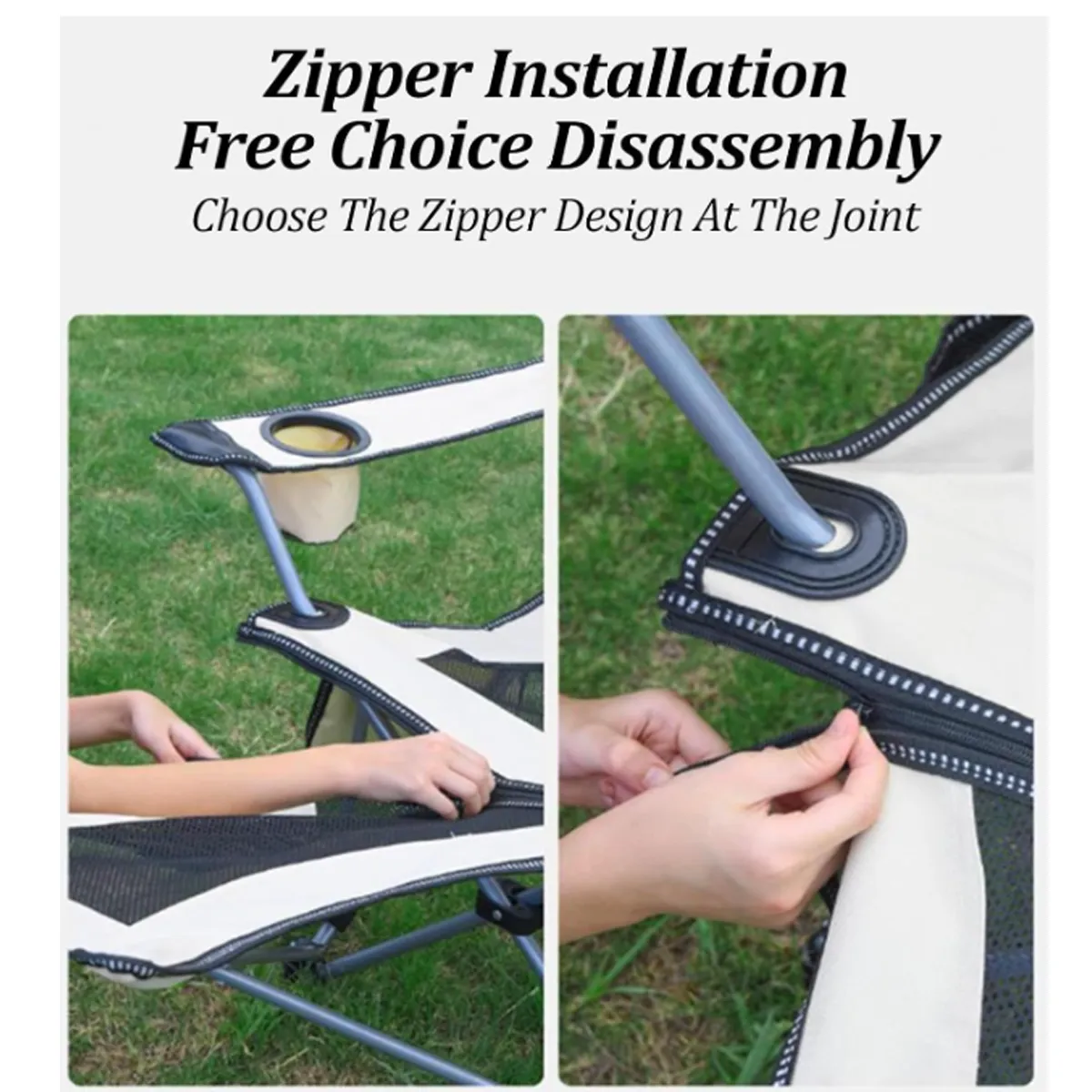 Oversized Camping Folding Chair X-Shaped Steel Frame Fixed 3