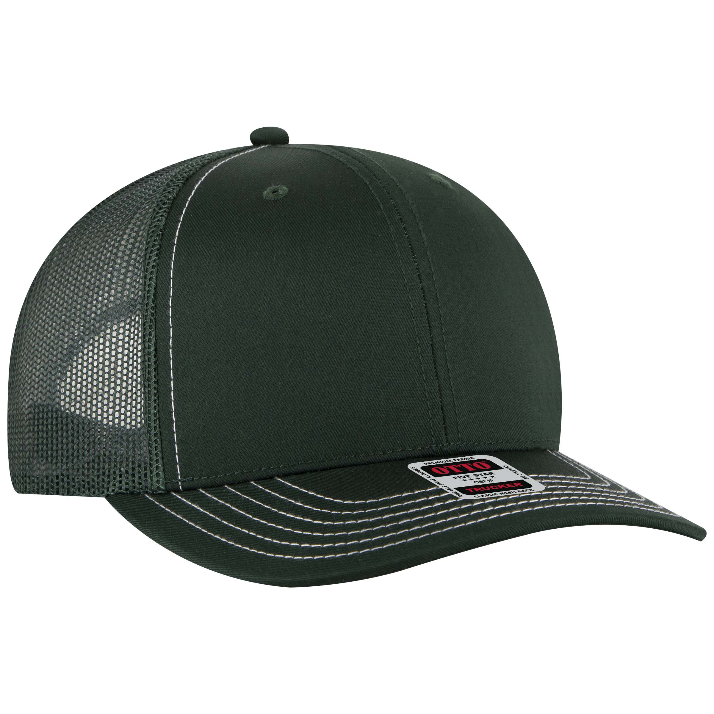 OTTO CAP® 6 Panel Mid Profile Mesh Back Trucker Hat 25