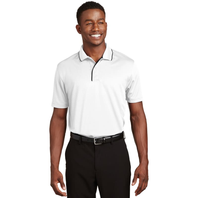 Sport-Tek Dri-Mesh Polo With Tipped Collar And Piping. 2