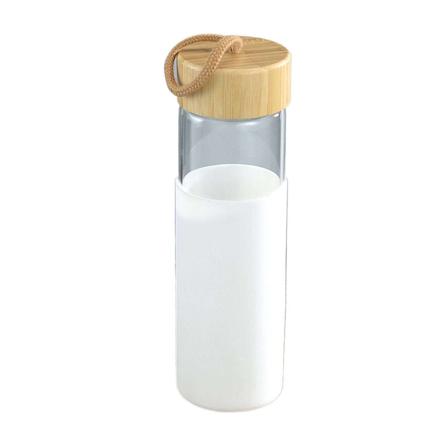 16oz Glass Water Bottle With Bamboo Lid And Silicone Sleeve 5