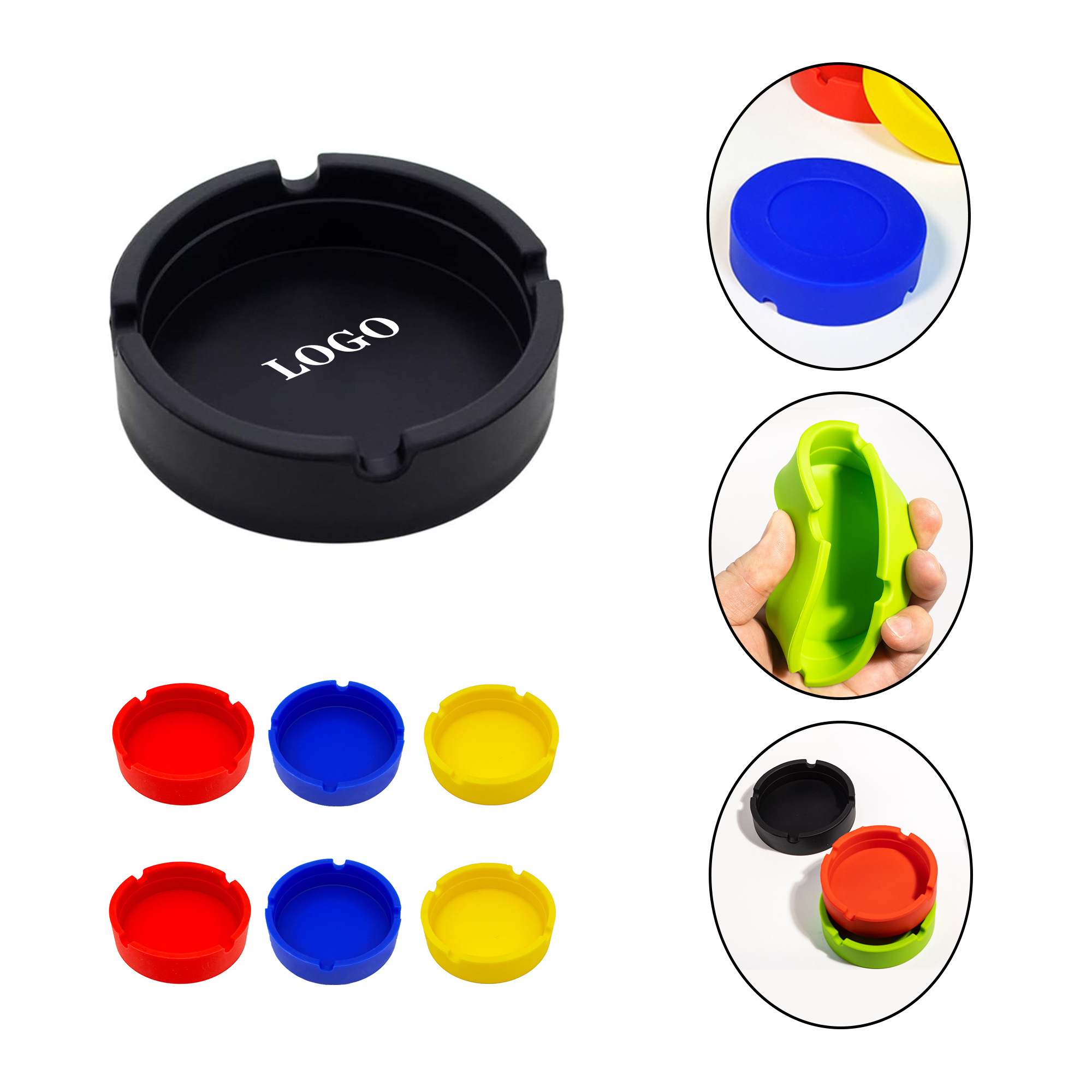 3.2 " Round Silicone Cigar Ashtray 5
