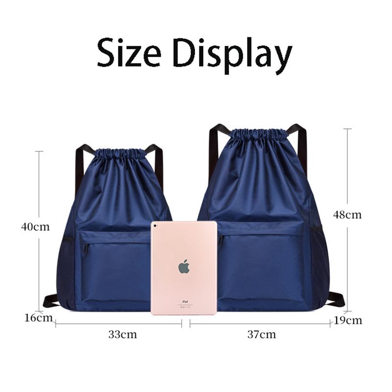 Waterproof Large Sports Drawstring Backpack w/Adjustable Shoulder Strap 21