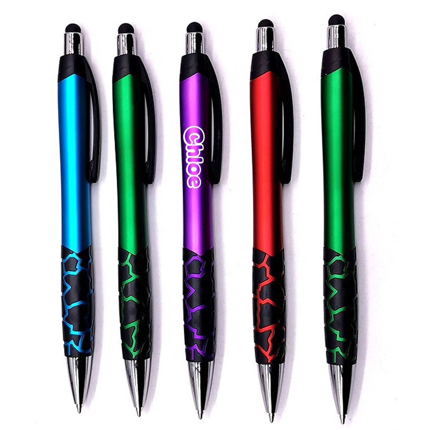 Plastic Retractable Ballpoint Pen w/ Stylus 2